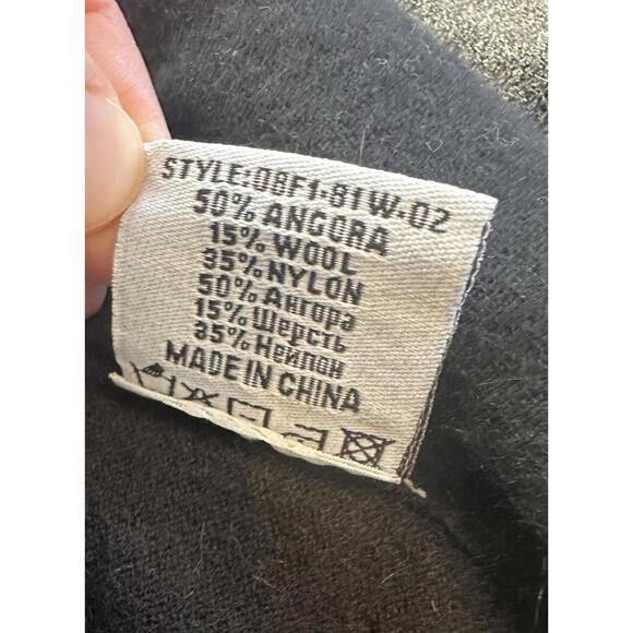 Yudashkin Angora Wool Blend Black Cardigan Sweater Womens S Tie Front Minimalist - Picture 6 of 6